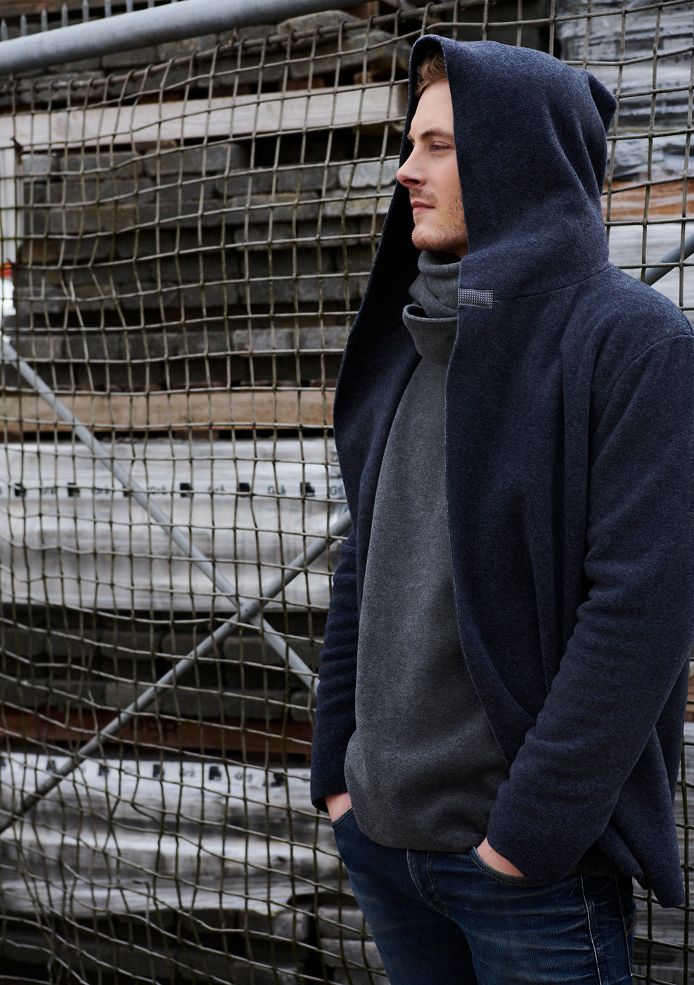 CARL BY STEFFENSEN COPENHAGEN CARDIGAN MED HÆTTE - 1002C CARDIGANS DEEP BLUE 502