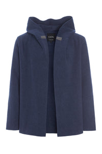 CARDIGAN MED HÆTTE - 1002C - DENIM