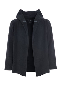 CARDIGAN MED HÆTTE - 1002C - SOFT BLACK