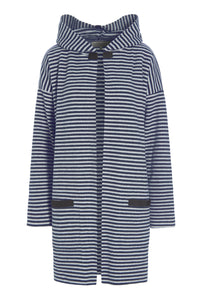 CARDIGAN MED HÆTTE - 7118 - STRIPES DENIM & KIT
