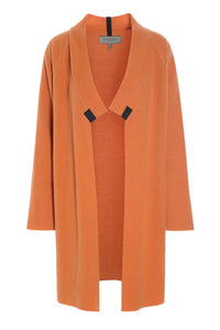 CARDIGAN MED LANGE SLIDSER - 7117 - SAFRAN