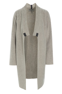 CARDIGAN MED LANGE SLIDSER - 7117 - SAND