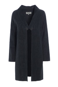 CARDIGAN MED LANGE SLIDSER - 7117 - SOFT BLACK