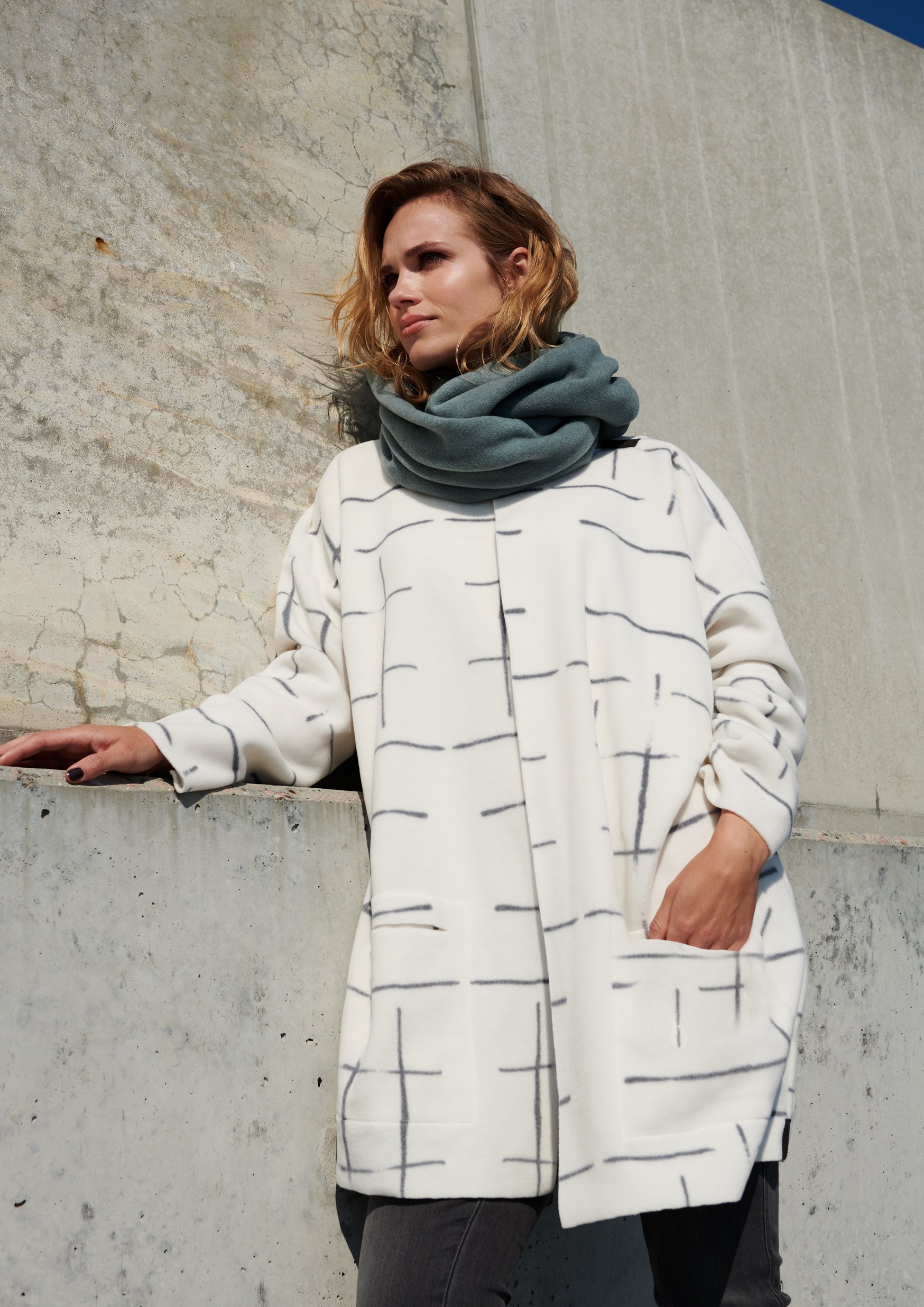 HENRIETTE STEFFENSEN COPENHAGEN CARDIGAN  OVERSIZE - 7105P CARDIGANS CHECK PRINT 112