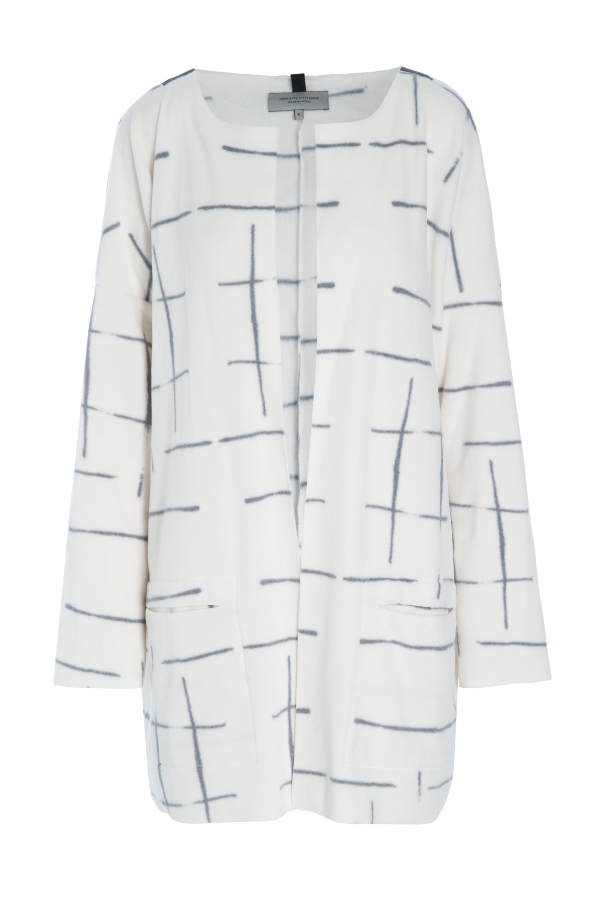 HENRIETTE STEFFENSEN COPENHAGEN CARDIGAN  OVERSIZE - 7105P CARDIGANS CHECK PRINT 112