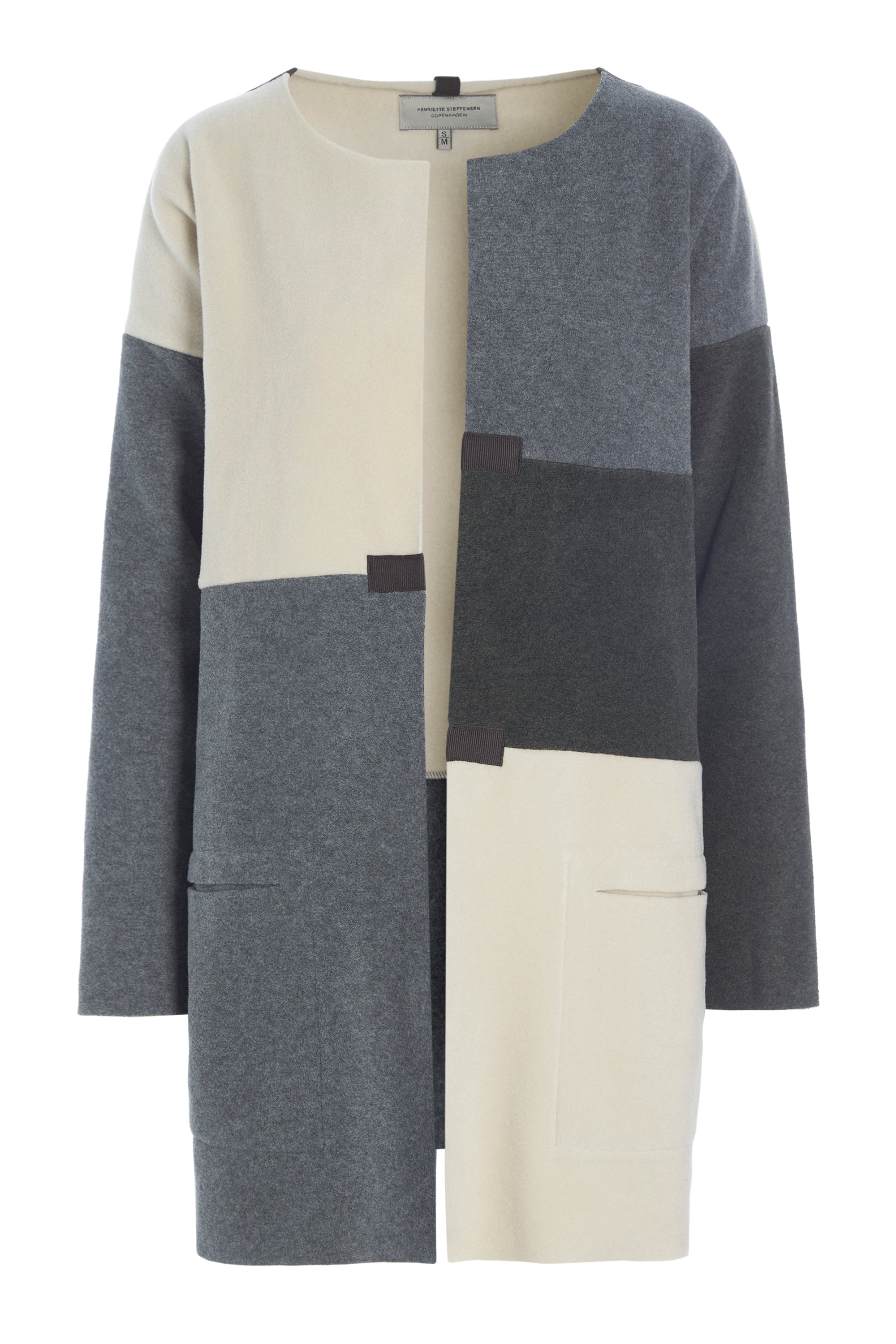 HENRIETTE STEFFENSEN COPENHAGEN CARDIGAN PATCH - 7161 CARDIGANS FORREST/GREY/KIT 116
