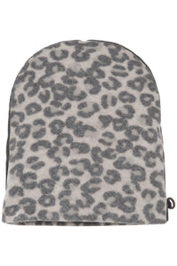 DOBBELT FOLDET HUE - 5037P - LEOPARD grey