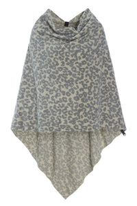 EKSTRA STOR PONCHO - 4040P - LEOPARD grey