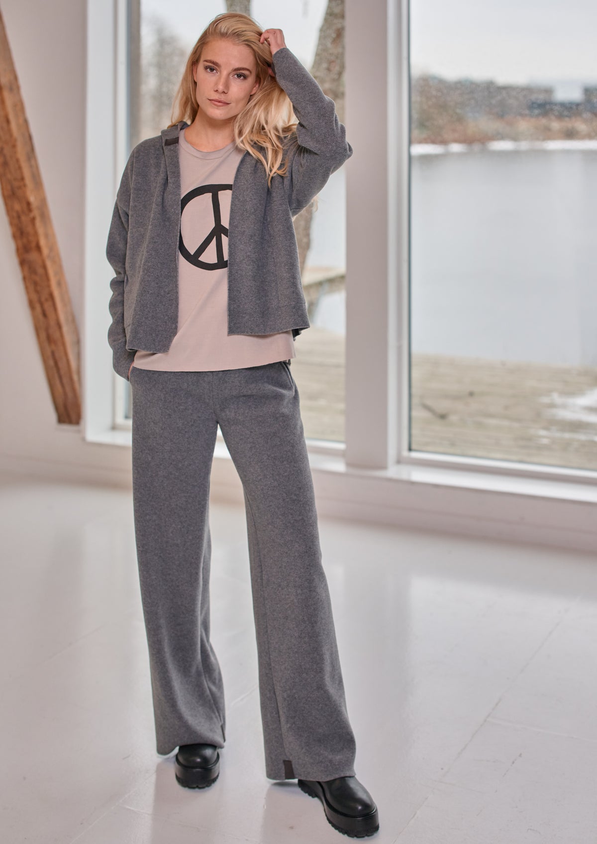 HENRIETTE STEFFENSEN COPENHAGEN FLARE BUKSER - 2116 BUKSER GREY 905