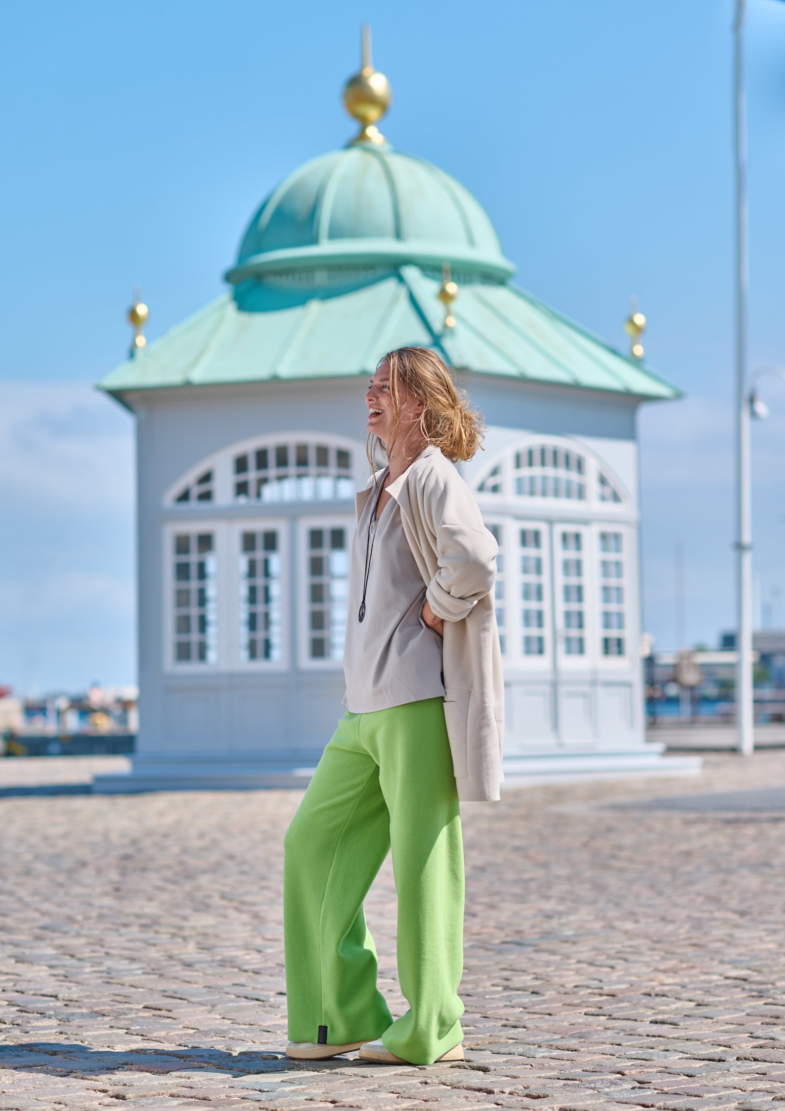 HENRIETTE STEFFENSEN COPENHAGEN FLARE BUKSER - 2117 BUKSER JUICY GREEN 788
