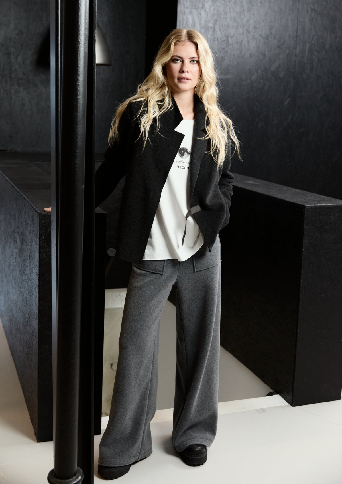 HENRIETTE STEFFENSEN COPENHAGEN FLARE BUKSER - 2125 BUKSER GREY 905