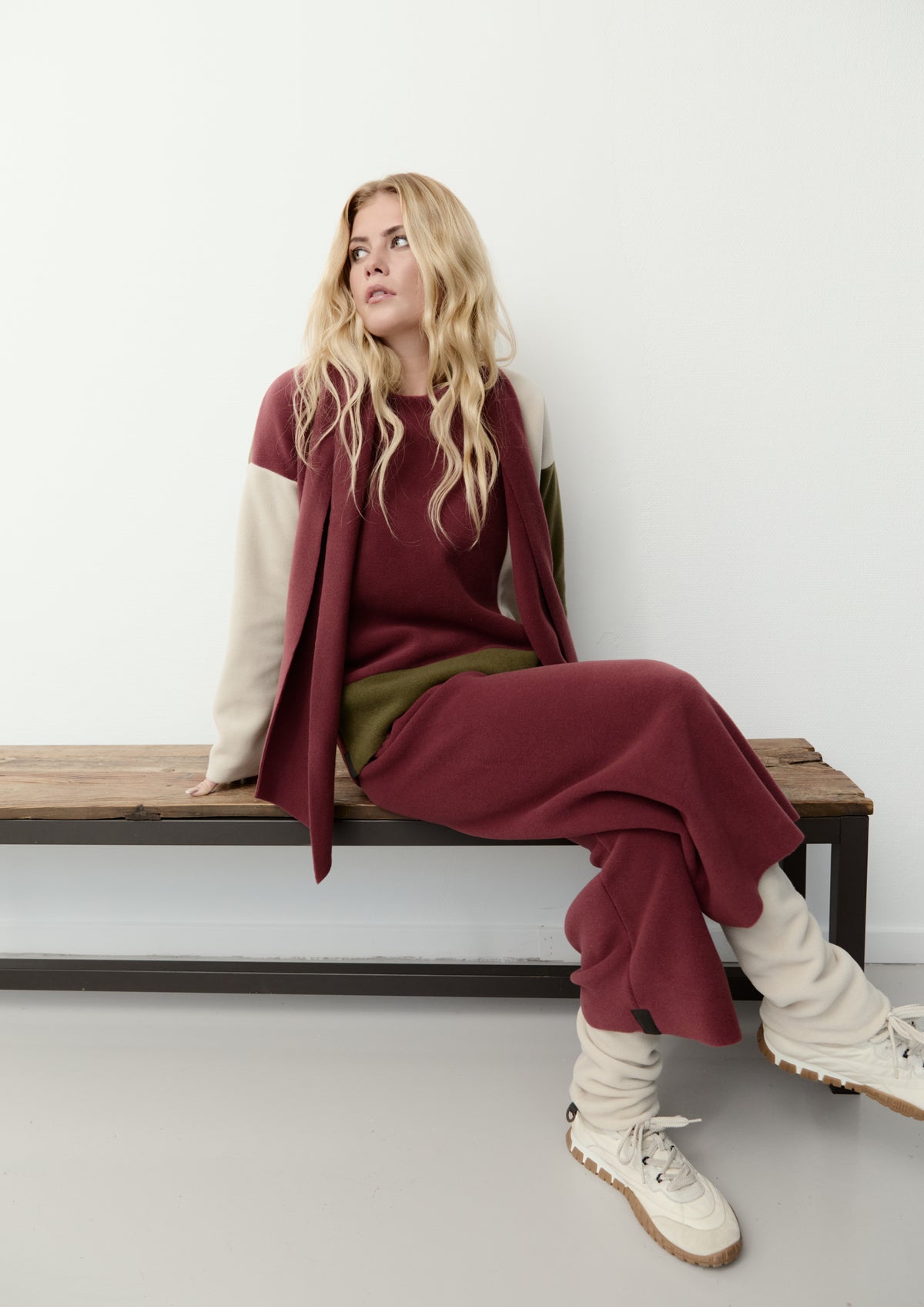 HENRIETTE STEFFENSEN COPENHAGEN FLARE BUKSER 3/4 LÆNGDE - 2115 BUKSER BORDEAUX 474
