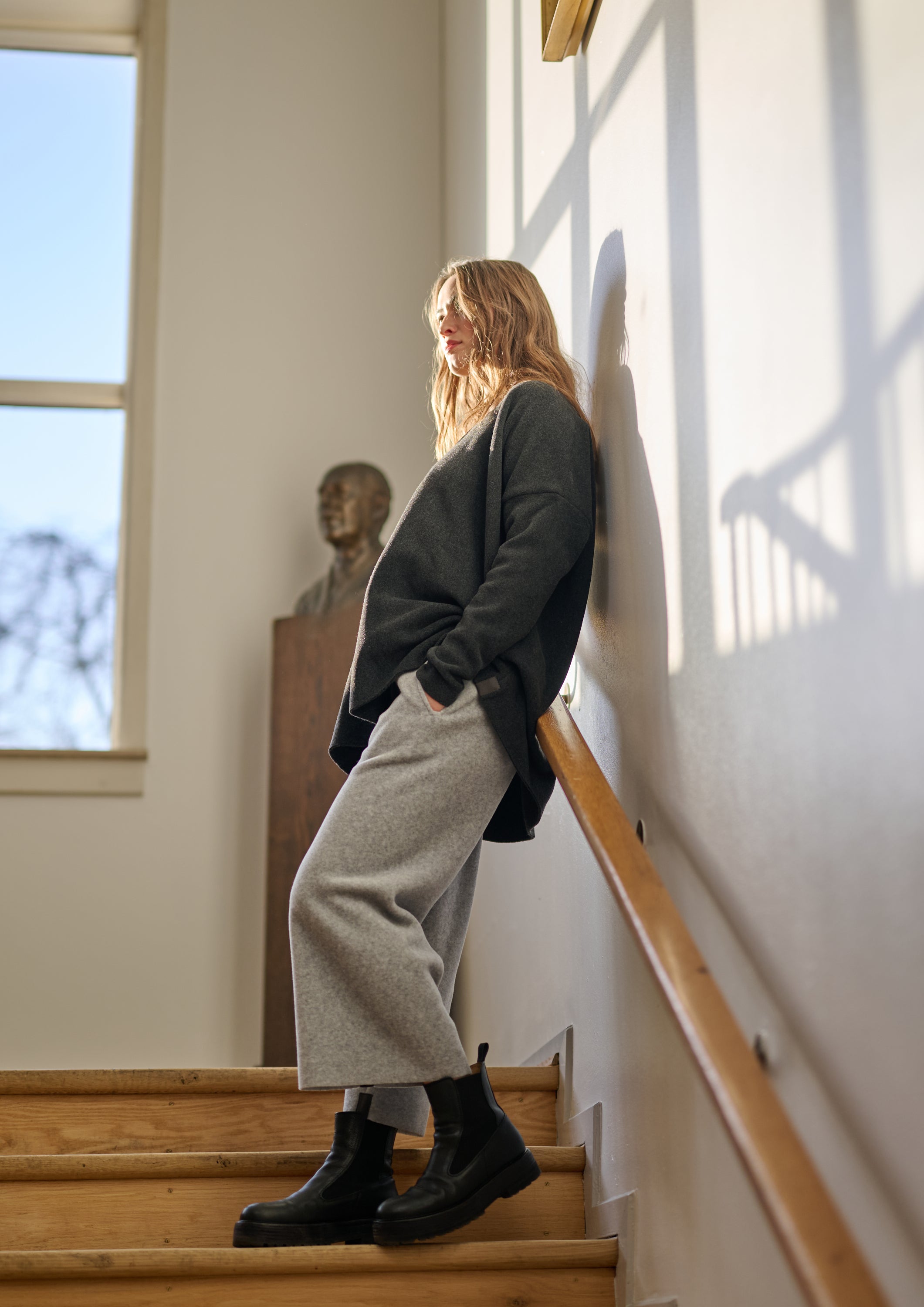 HENRIETTE STEFFENSEN COPENHAGEN FLARE BUKSER 3/4 LÆNGDE - 2115 BUKSER LIGHT GREY 876