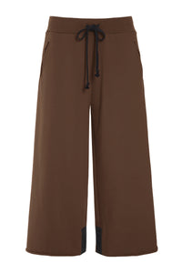 FLARE SWEAT BUKSER 3/4 - 72016 - CHOCOLATE