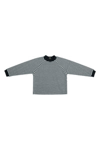 FLEECE BLUSE RUND HALS CHILD - 107 - STRIPES B&W
