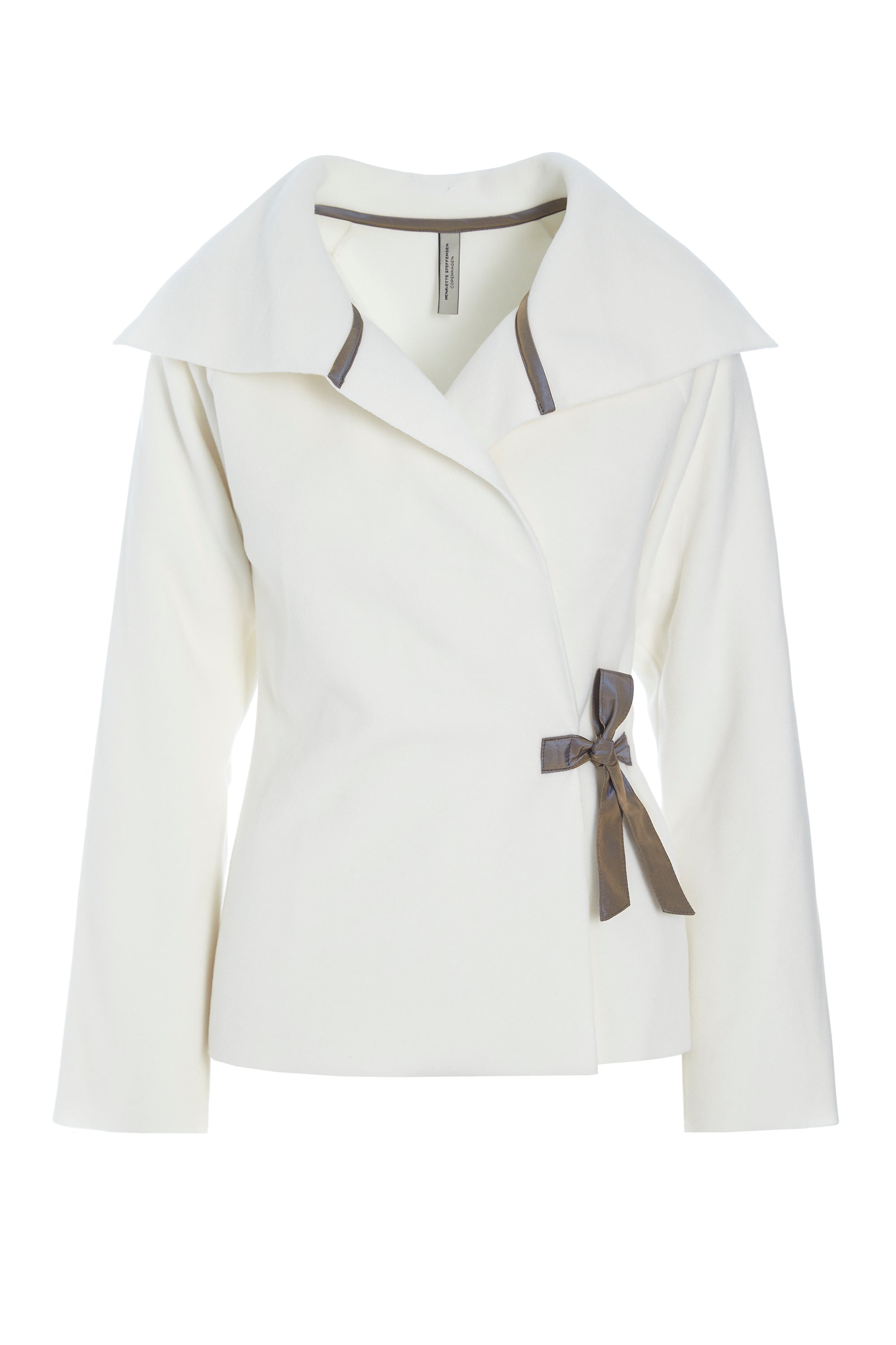 HENRIETTE STEFFENSEN COPENHAGEN FLEECE CARDIGAN TAFT BAND - 7146 CARDIGANS OFF WHITE 802