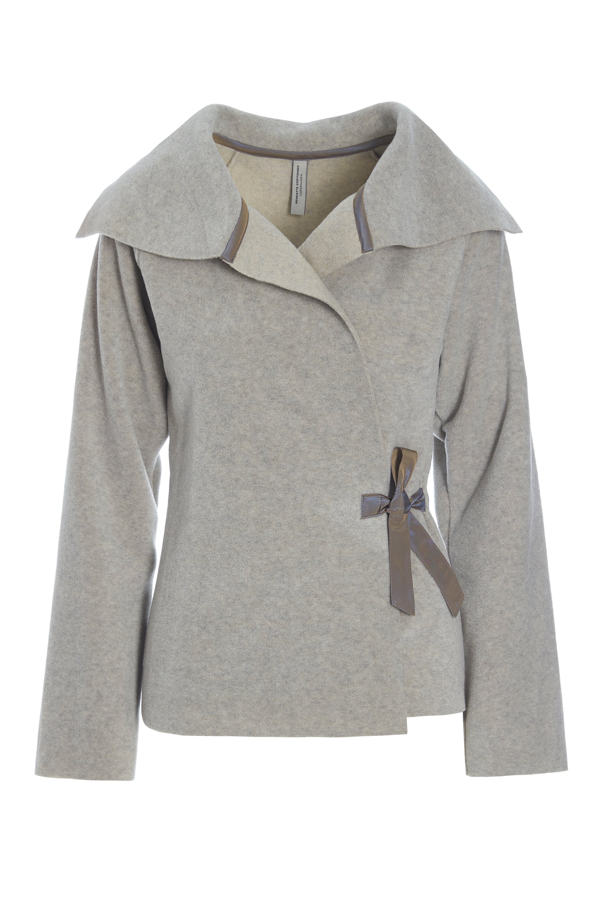 HENRIETTE STEFFENSEN COPENHAGEN FLEECE CARDIGAN TAFT BAND - 7146 CARDIGANS SAND 805