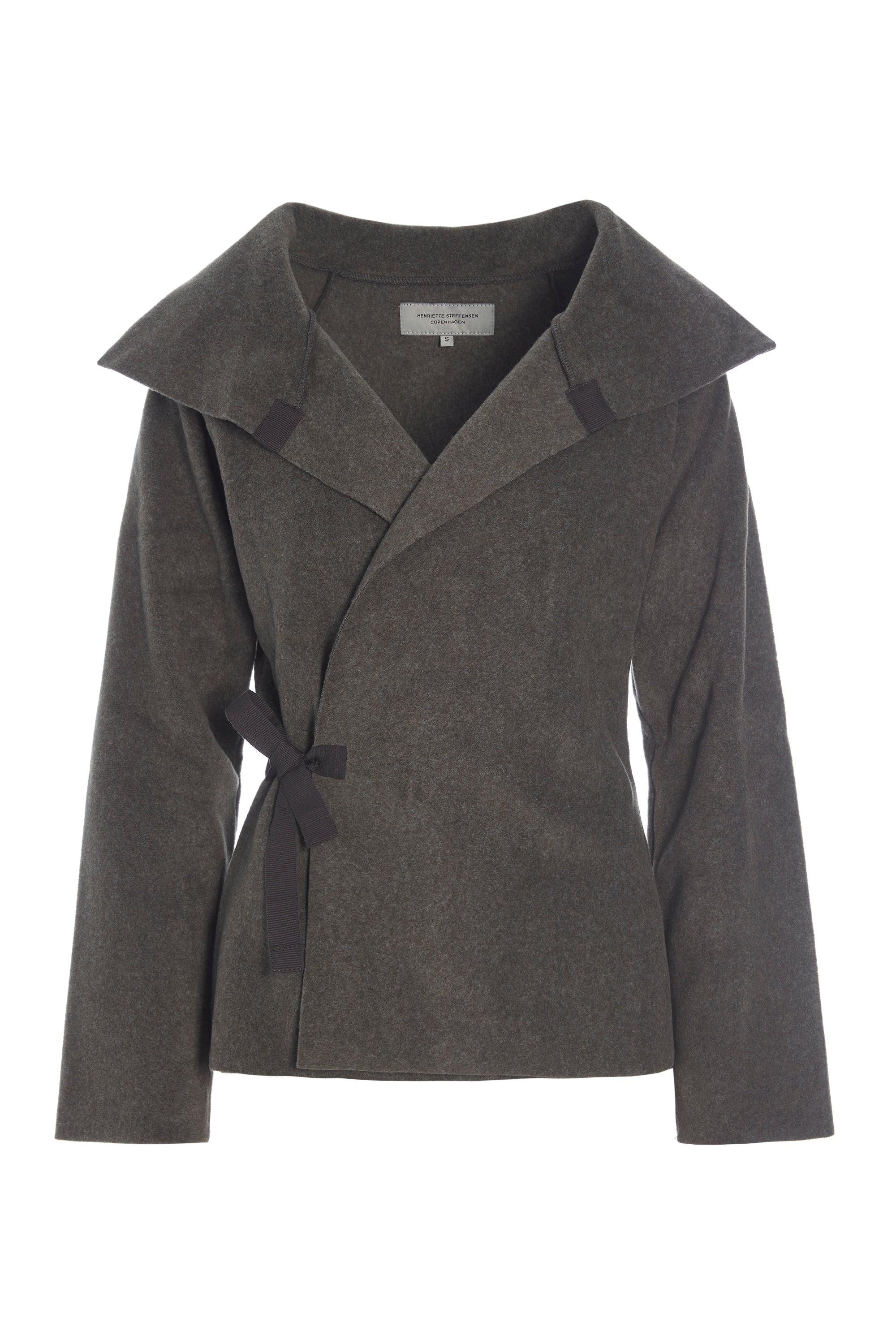 HENRIETTE STEFFENSEN COPENHAGEN FLEECE SLÅ OM CARDIGAN - 7146 CARDIGANS BARK 320
