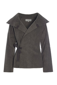 FLEECE SLÅ OM CARDIGAN - 7146 - BARK