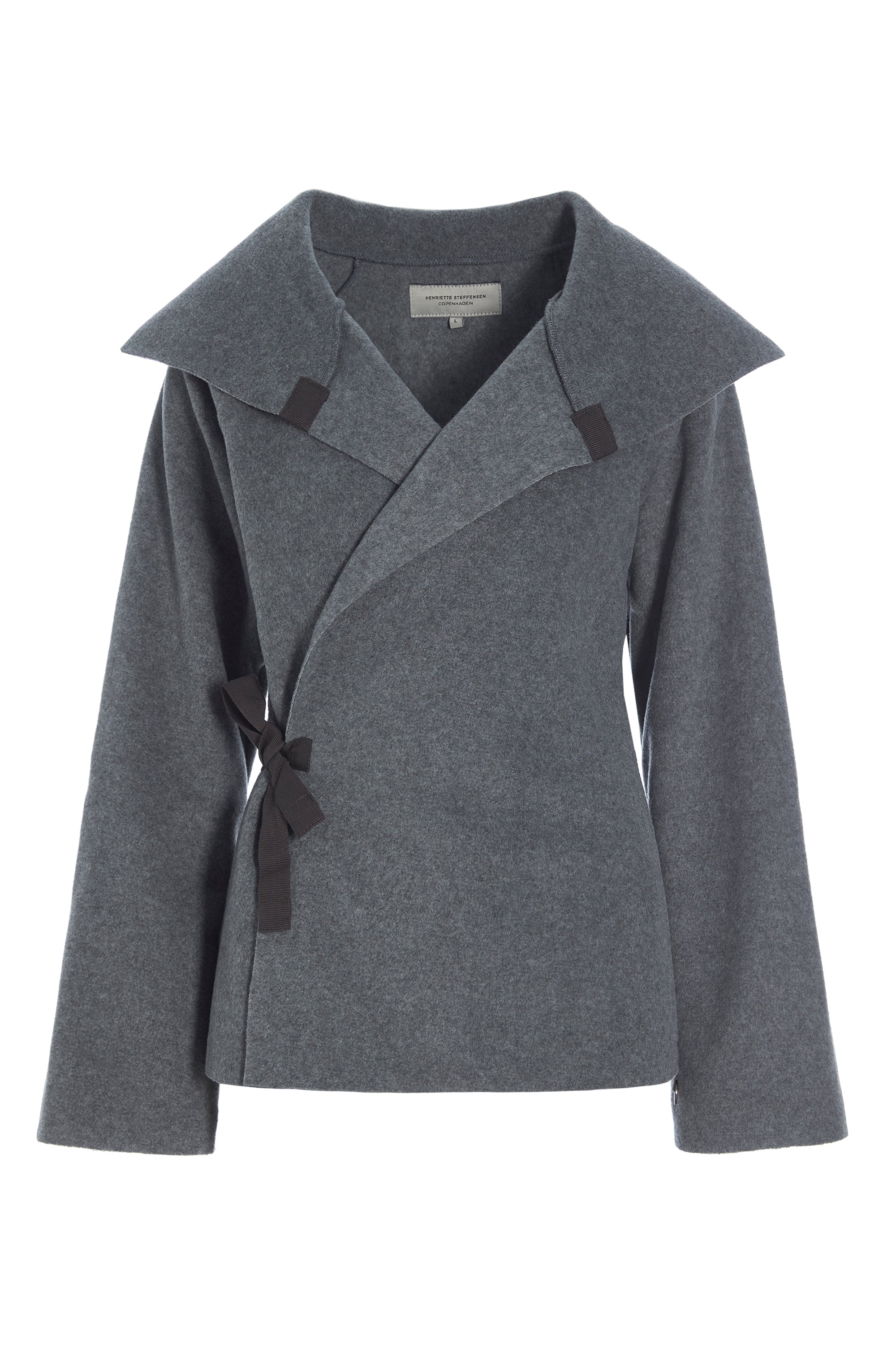 HENRIETTE STEFFENSEN COPENHAGEN FLEECE SLÅ OM CARDIGAN - 7146 CARDIGANS GREY 905