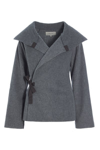 FLEECE SLÅ OM CARDIGAN - 7146 - GREY
