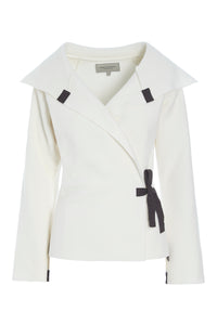 FLEECE SLÅ OM CARDIGAN - 7146 - OFF WHITE