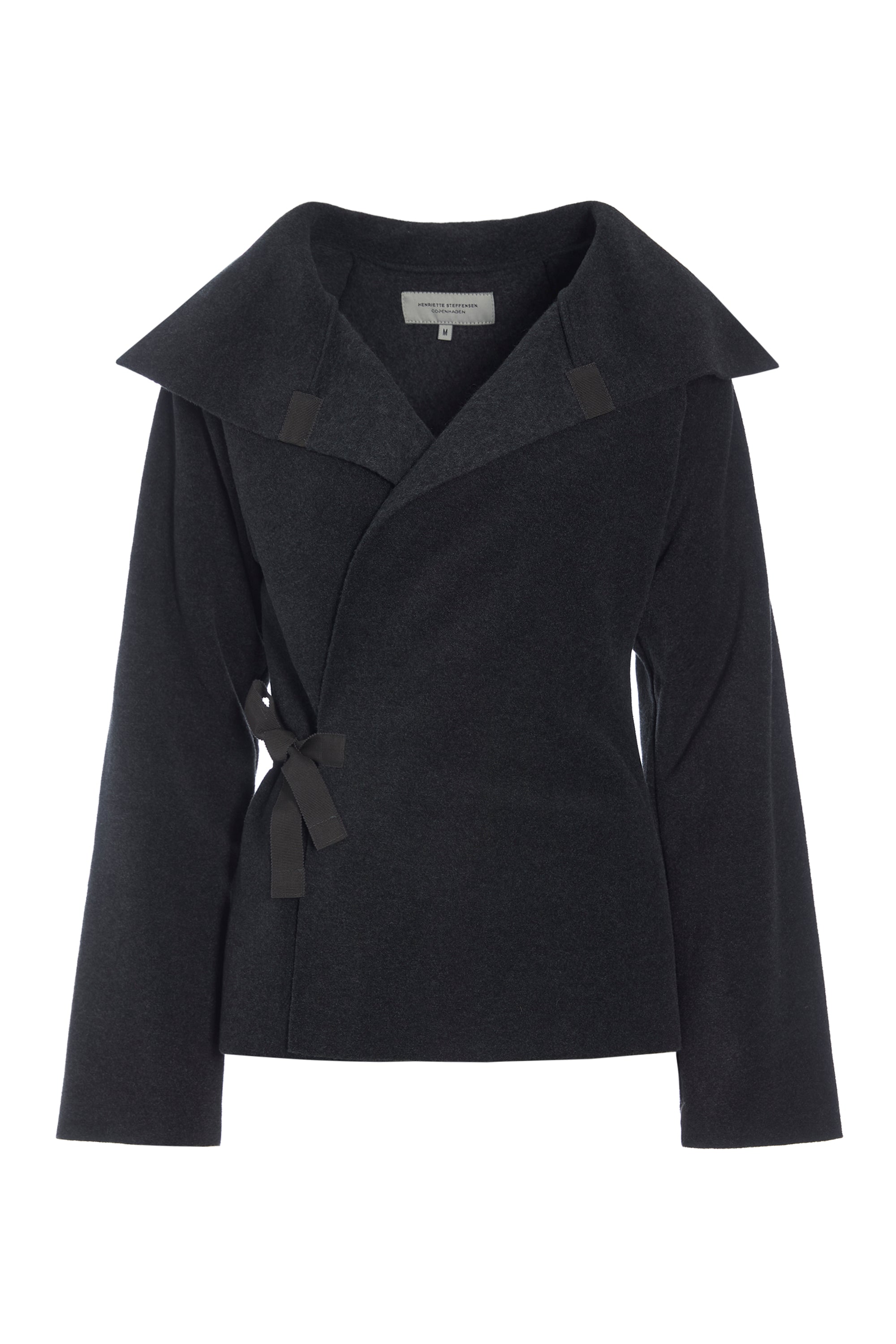 HENRIETTE STEFFENSEN COPENHAGEN FLEECE SLÅ OM CARDIGAN - 7146 CARDIGANS SOFT BLACK 914