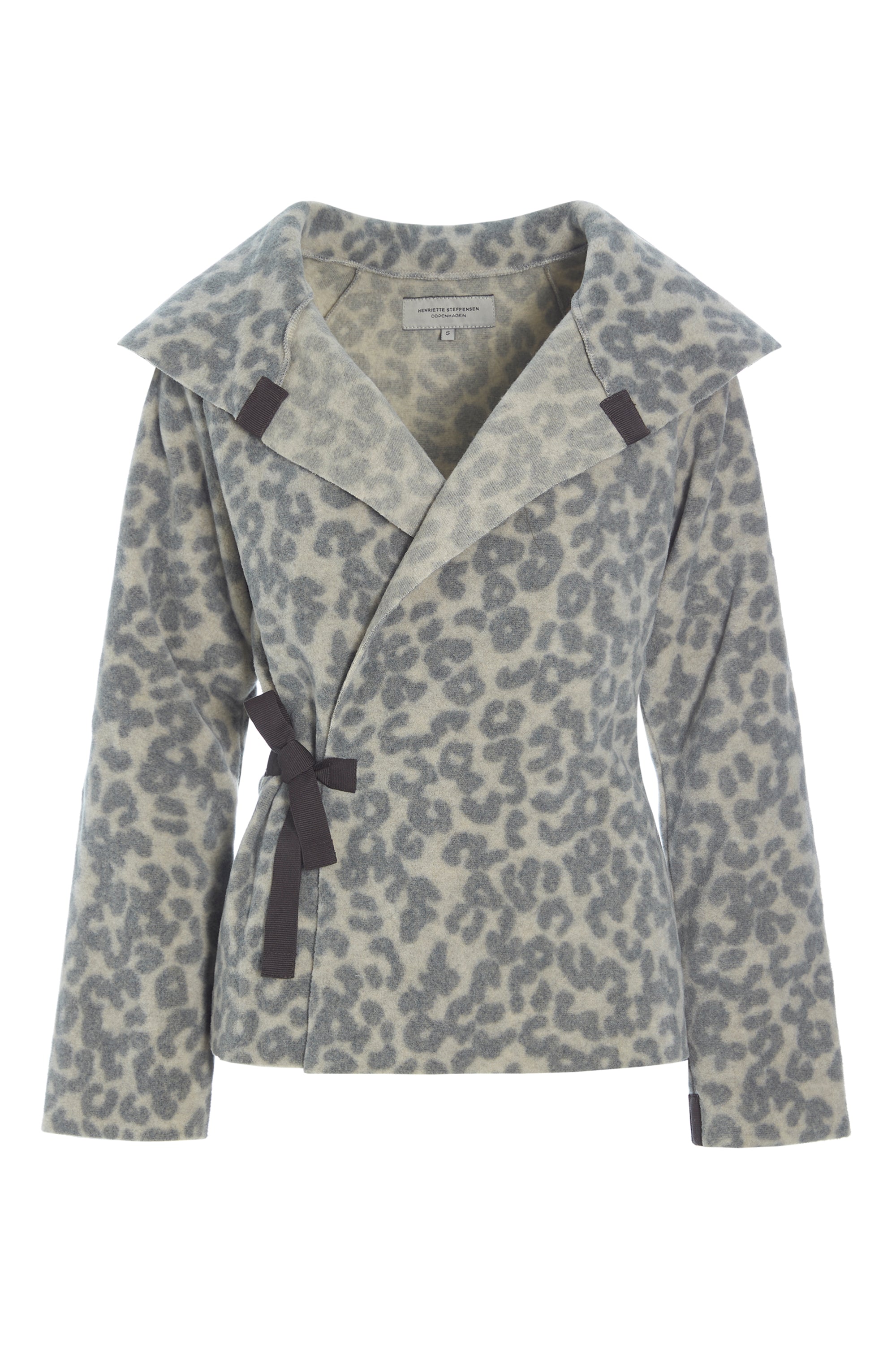 HENRIETTE STEFFENSEN COPENHAGEN FLEECE SLÅ OM CARDIGAN - 7146 CARDIGANS LEOPARD grey 105