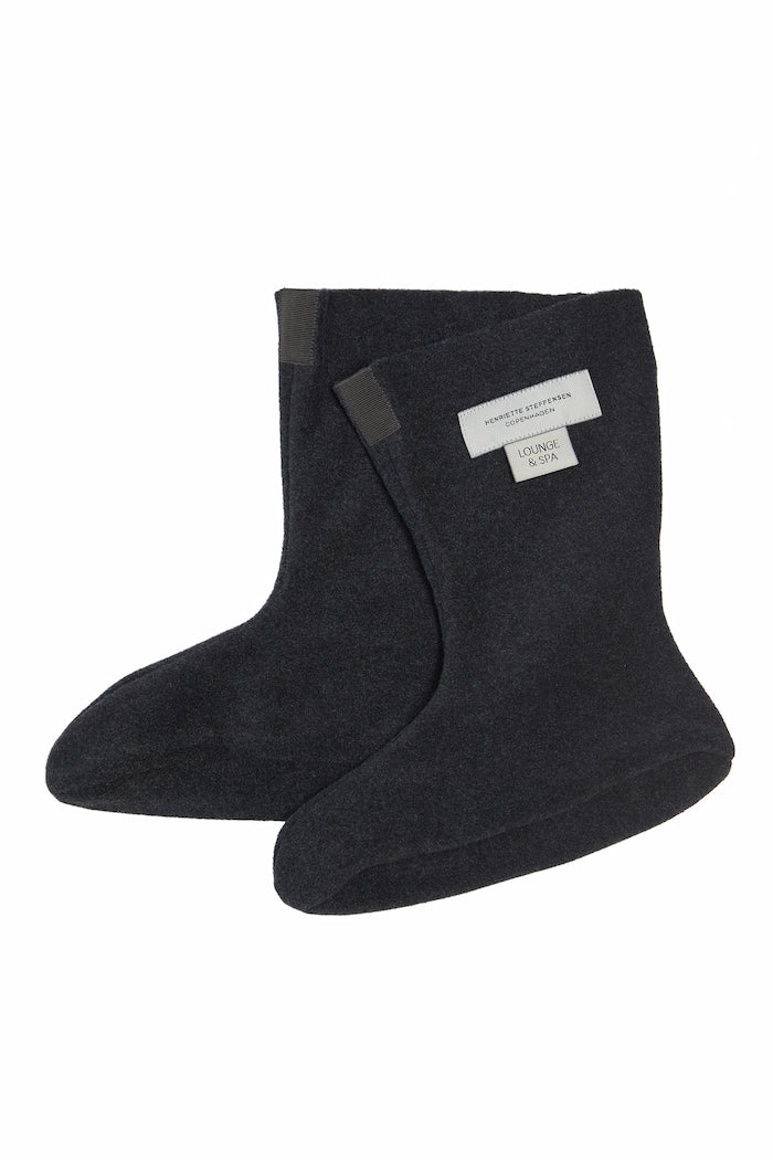 HENRIETTE STEFFENSEN COPENHAGEN FLEECE SOKKER DAME - 4090 L & S ACCESSORIES SOFT BLACK 914