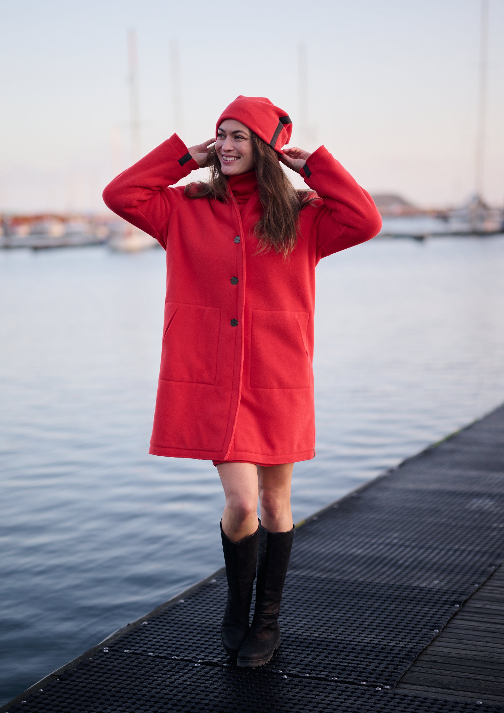 HENRIETTE STEFFENSEN COPENHAGEN FRAKKE DOBBELT LAG - 7165 COATS TOMATO 845