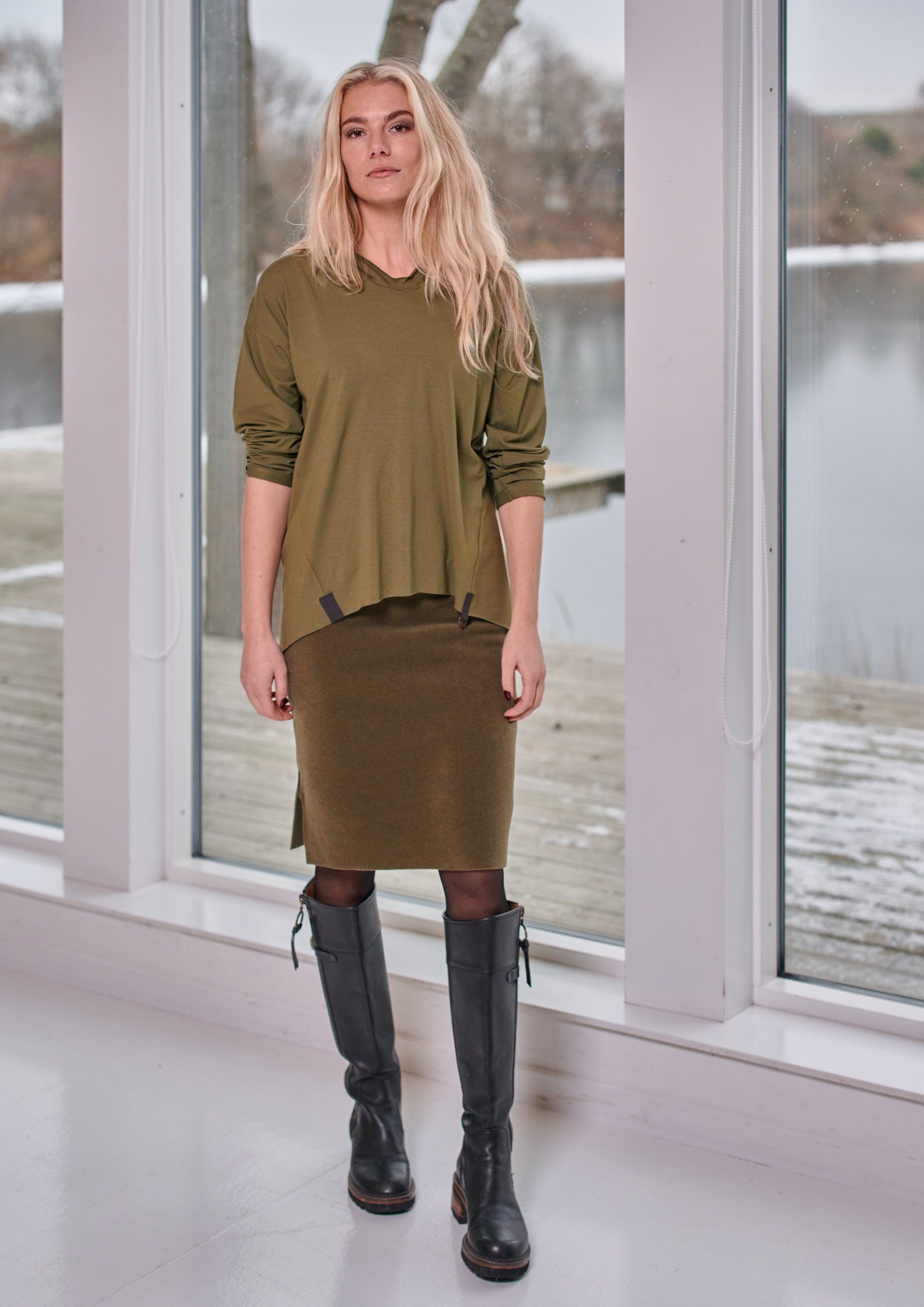 HENRIETTE STEFFENSEN COPENHAGEN HÆTTEBLUSE - 96067 HOODIES MOSS 611