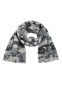 HALSTØRKLÆDE I PRINT MED FRYNSER - 1006CP - CAMOUFLAGE