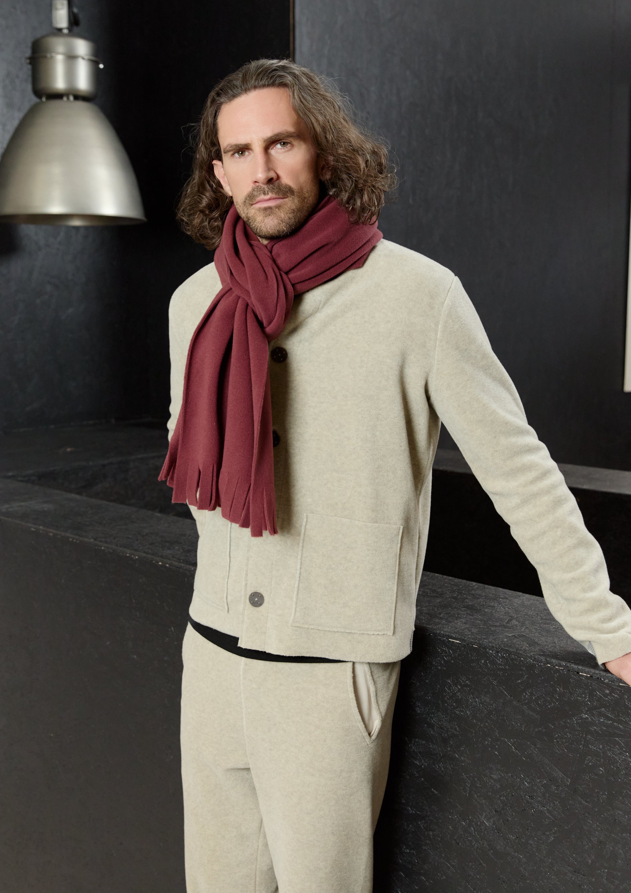 CARL BY STEFFENSEN COPENHAGEN HALSTØRKLÆDE M/ FRYNSER - 1006C SCARFS BORDEAUX 474