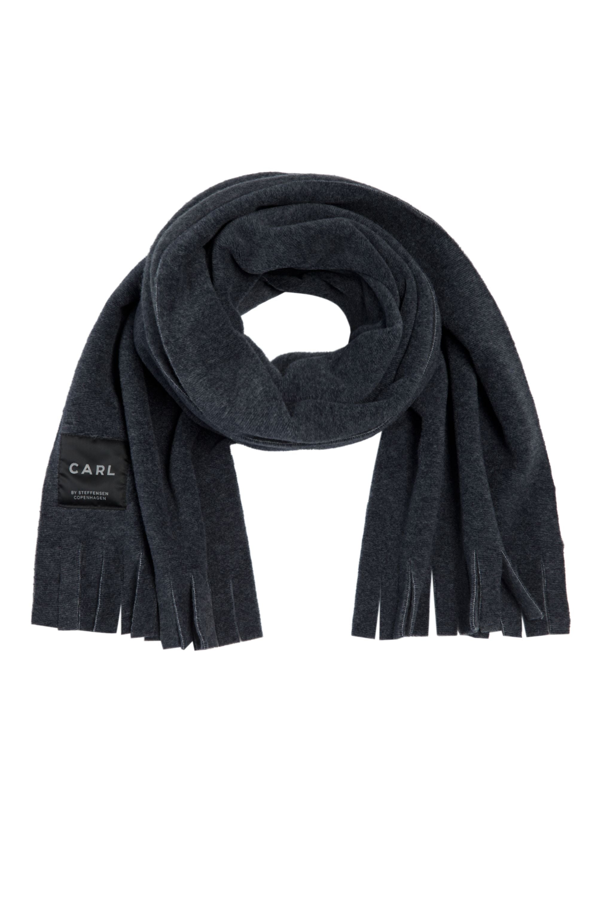CARL BY STEFFENSEN COPENHAGEN HALSTØRKLÆDE M/ FRYNSER - 1006C SCARFS DEEP BLUE 502