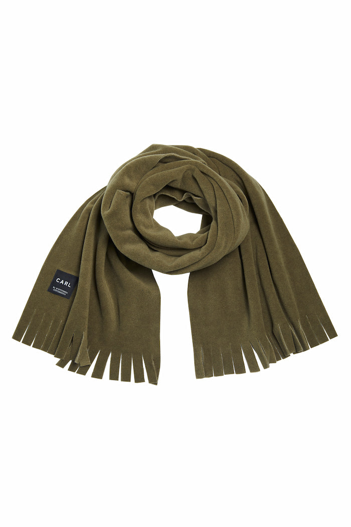 CARL BY STEFFENSEN COPENHAGEN HALSTØRKLÆDE M/ FRYNSER - 1006C SCARFS MOSS 611