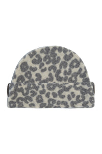 HAT BEANIE - 4071P - LEOPARD grey
