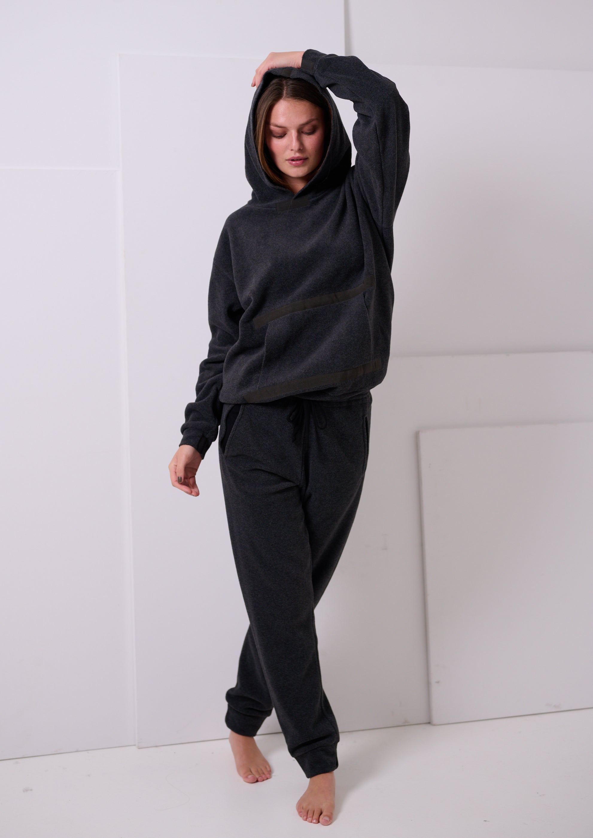 HENRIETTE STEFFENSEN COPENHAGEN HOODIE - 1344 SWEATERS fleece SOFT BLACK 914