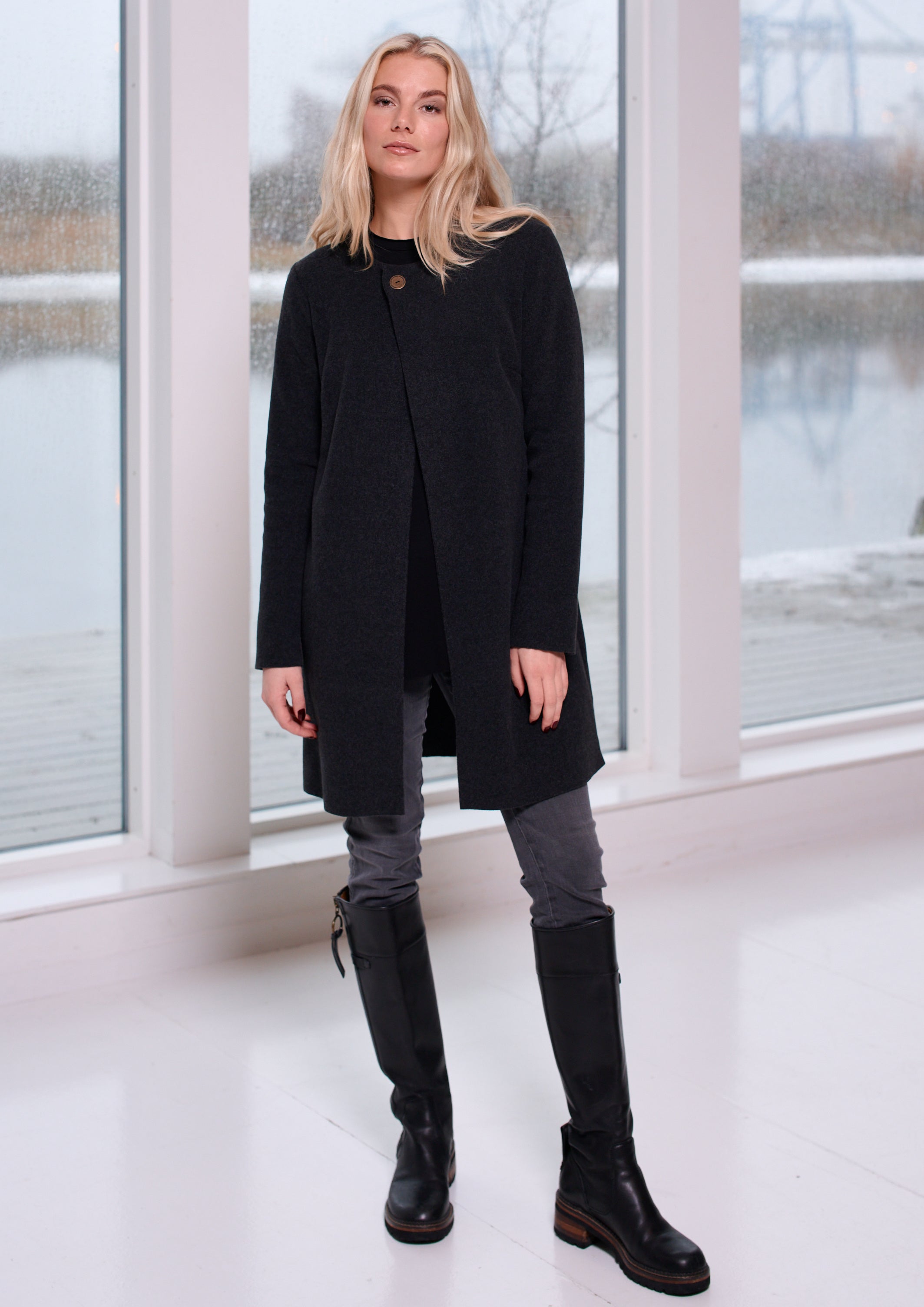 HENRIETTE STEFFENSEN COPENHAGEN JAKKE - 7148 CARDIGANS SOFT BLACK 914