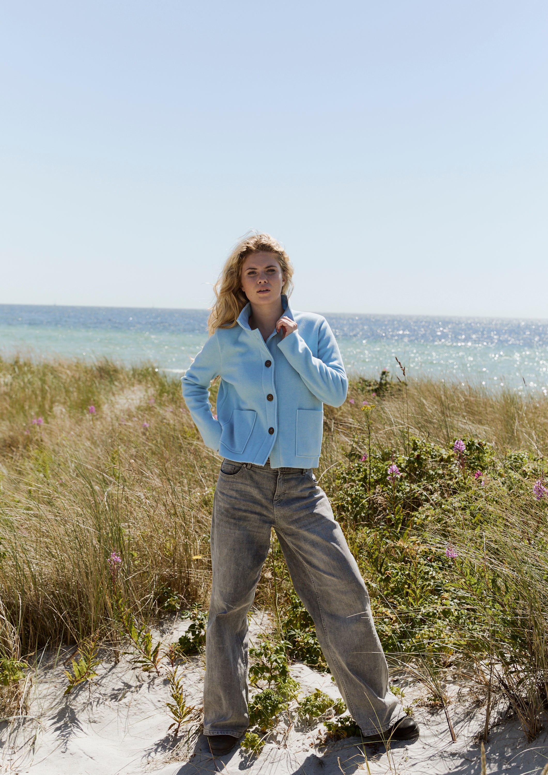 HENRIETTE STEFFENSEN COPENHAGEN JAKKE - 7164 CARDIGANS BABY BLUE 671