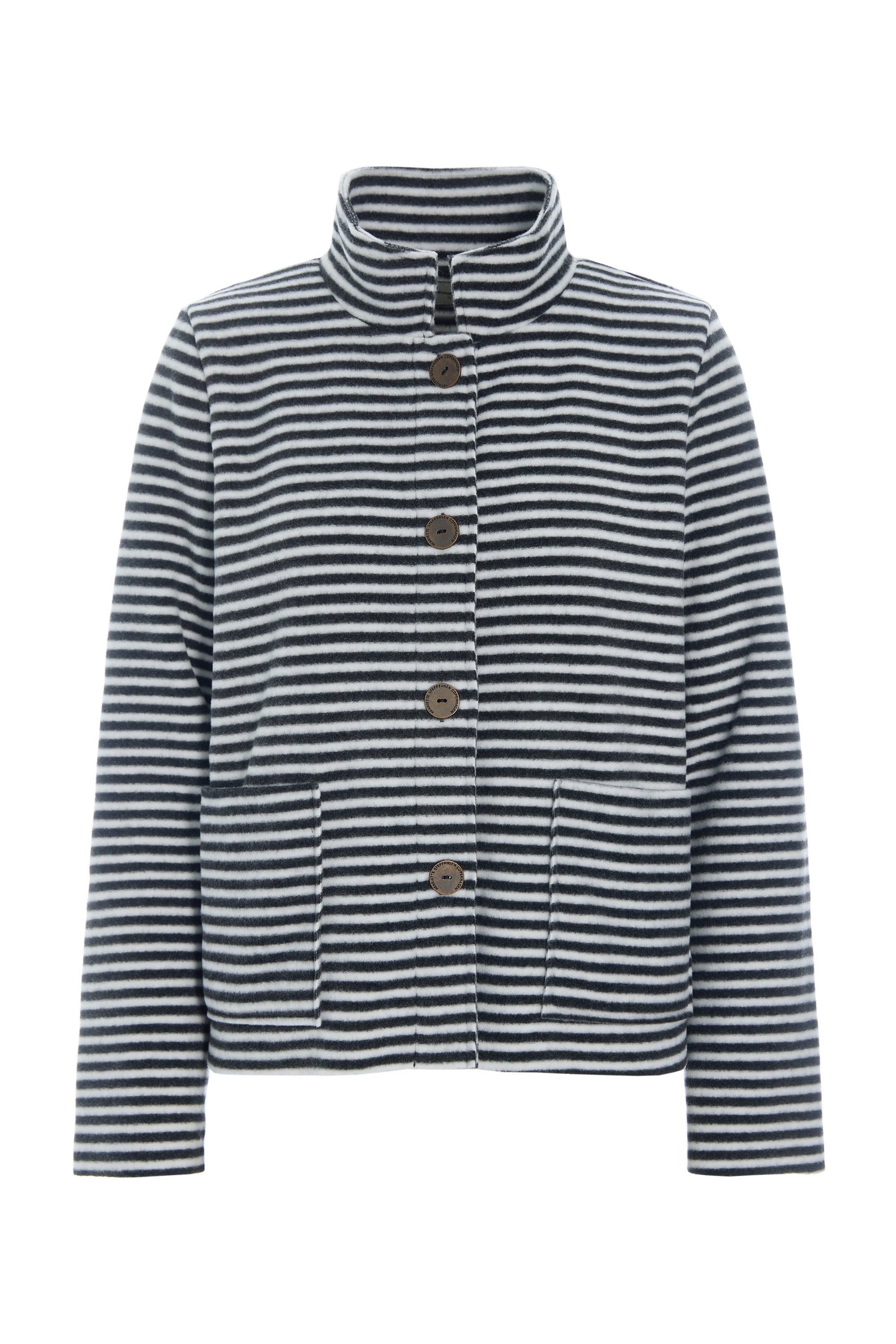 HENRIETTE STEFFENSEN COPENHAGEN JAKKE - 7164 CARDIGANS STRIPES B&W 673