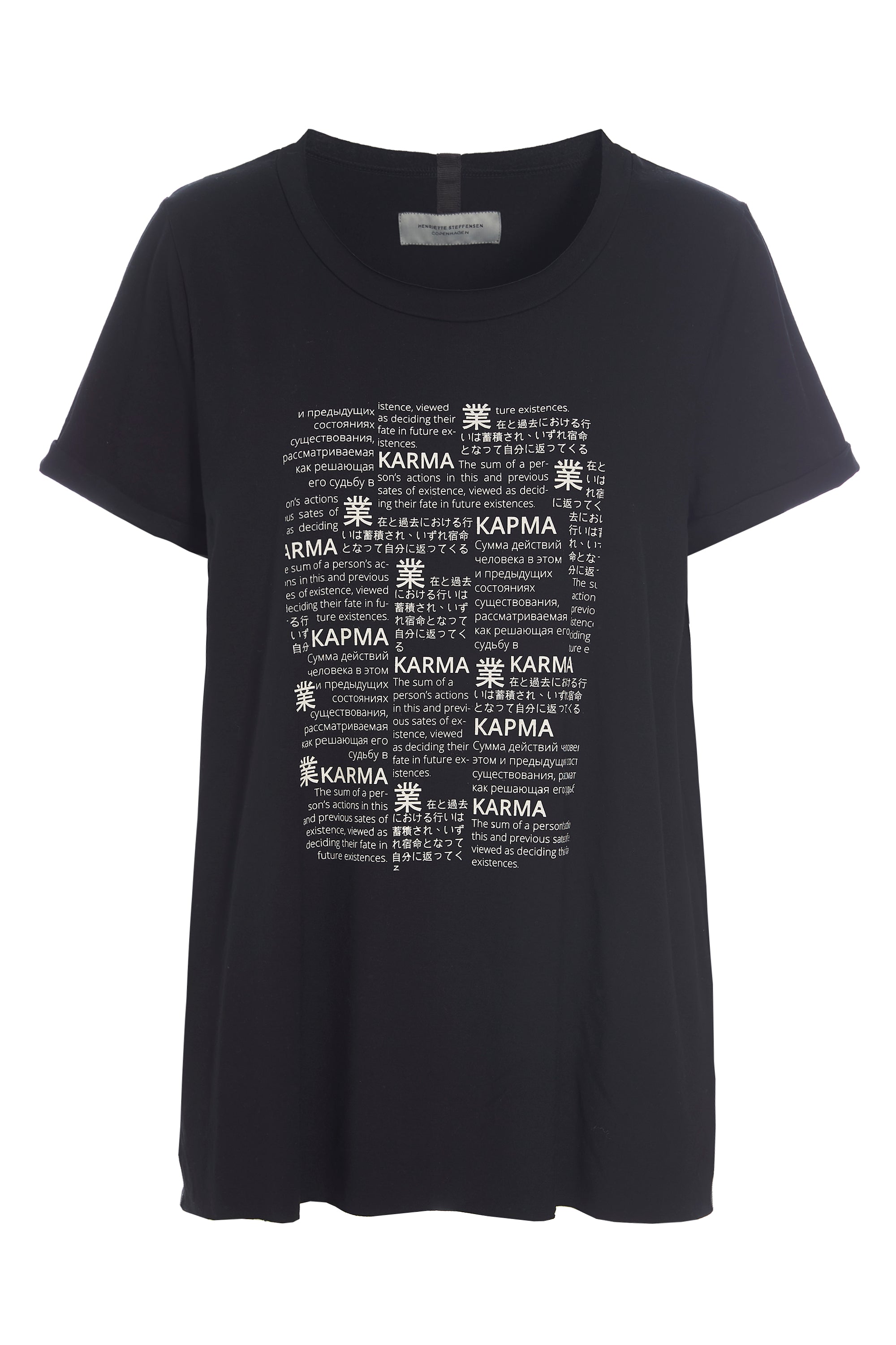 HENRIETTE STEFFENSEN COPENHAGEN KARMA T SHIRT - 96065 T-SHIRTS BLACK 900