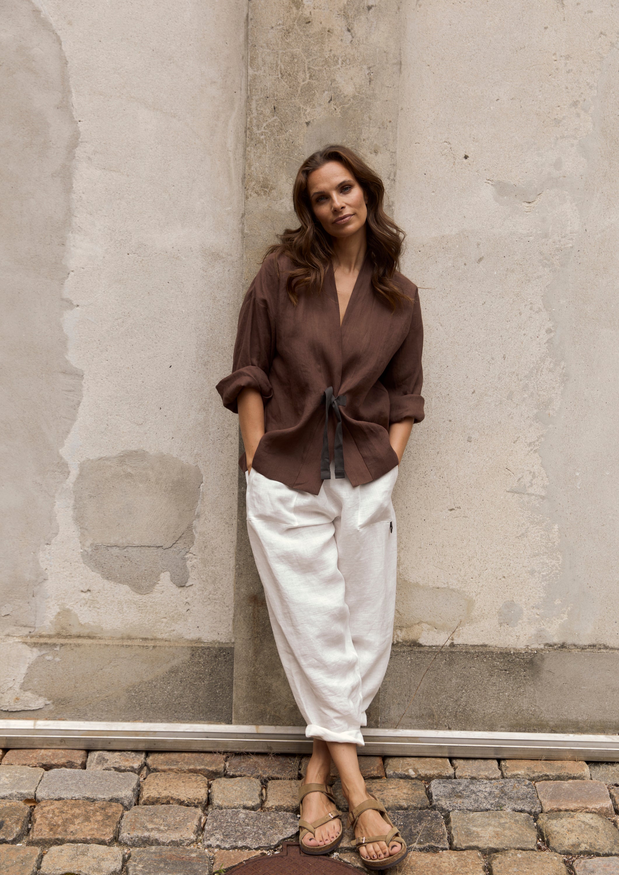 HENRIETTE STEFFENSEN COPENHAGEN KIMONO JAKKE - 87000 CARDIGANS CHOCOLATE 844