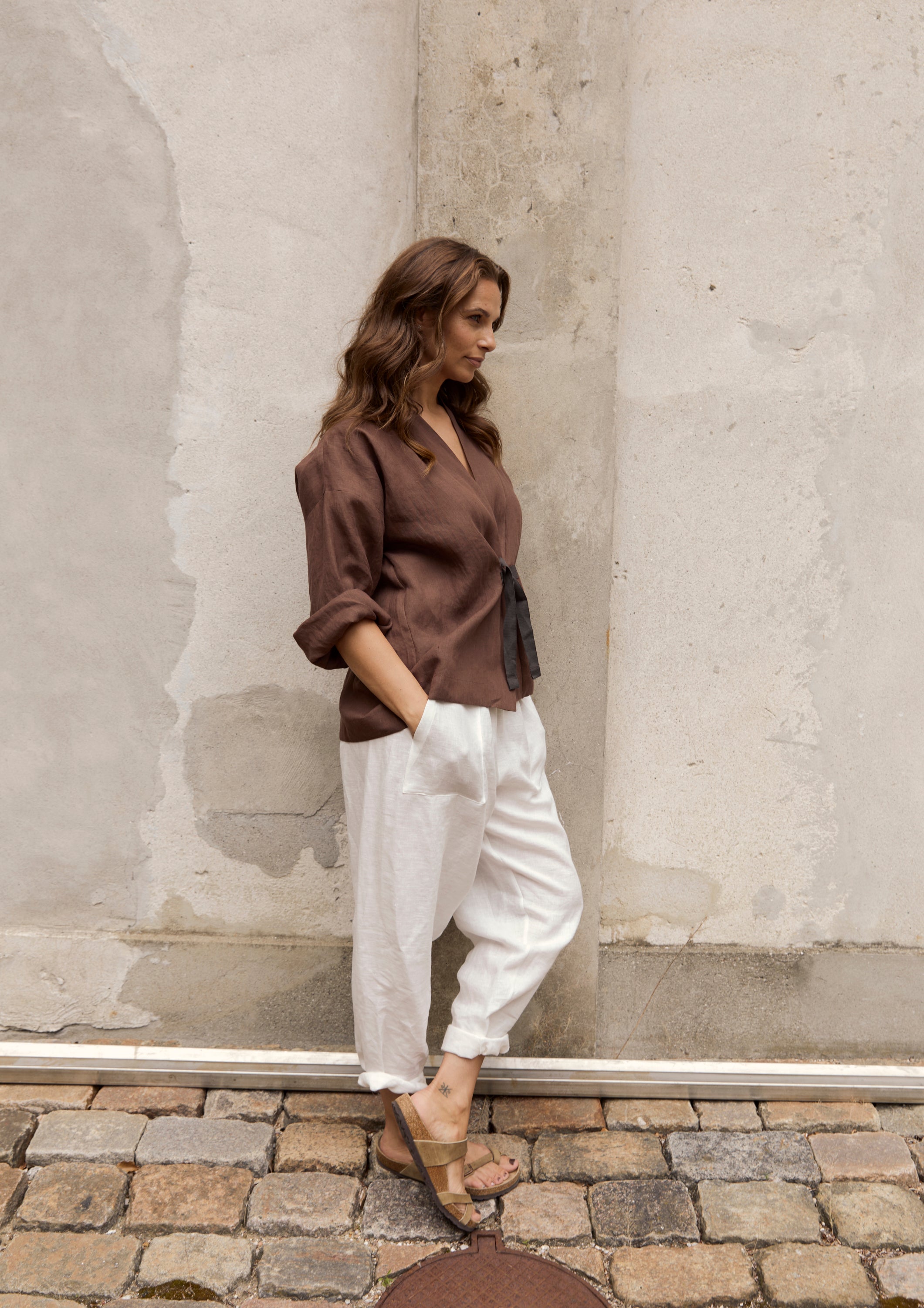 HENRIETTE STEFFENSEN COPENHAGEN KIMONO JAKKE - 87000 CARDIGANS CHOCOLATE 844