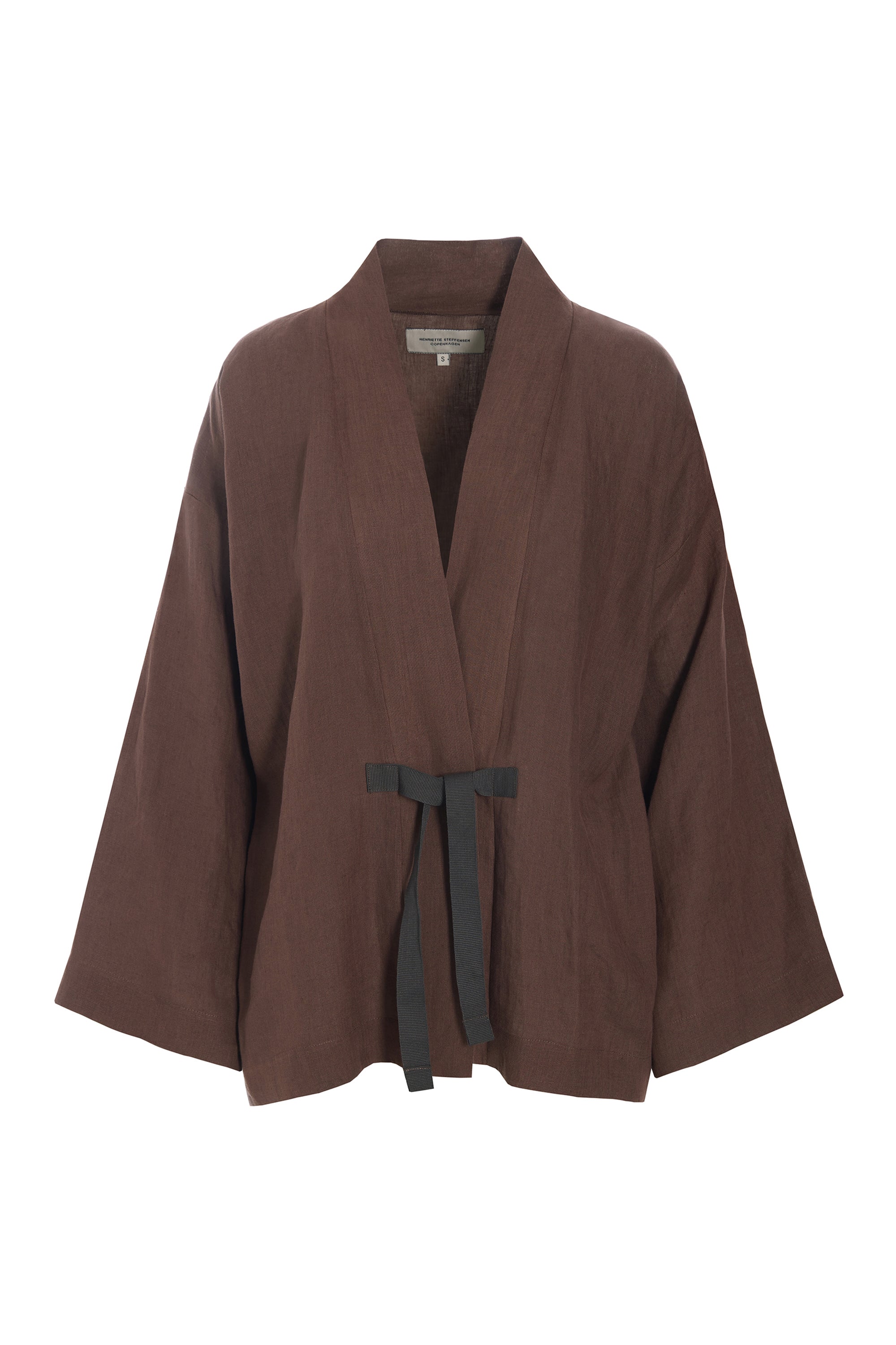 HENRIETTE STEFFENSEN COPENHAGEN KIMONO JAKKE - 87000 CARDIGANS CHOCOLATE 844