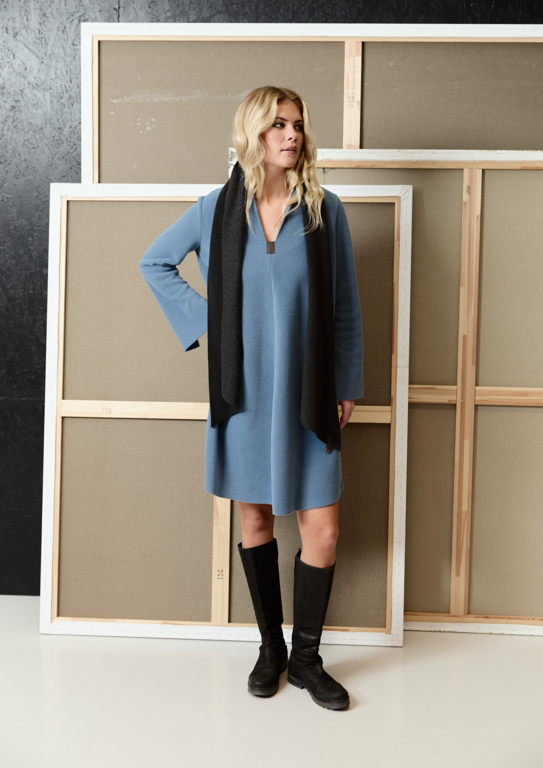 HENRIETTE STEFFENSEN COPENHAGEN KJOLE - 3257 KJOLER DUSTY BLUE 794