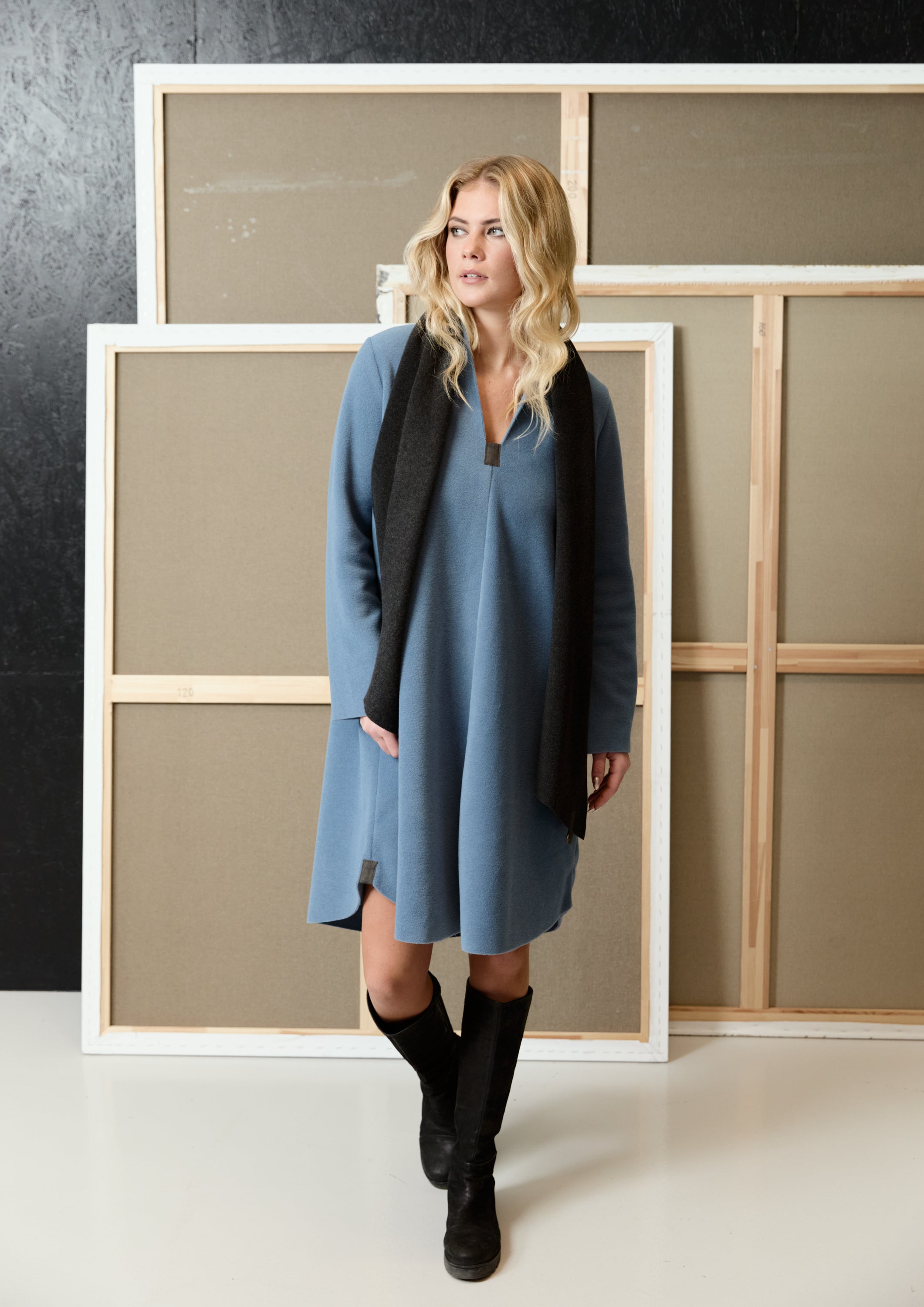 HENRIETTE STEFFENSEN COPENHAGEN KJOLE - 3257 KJOLER DUSTY BLUE 794