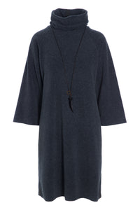 KJOLE MED HØJ HALS - 3236 - DEEP BLUE