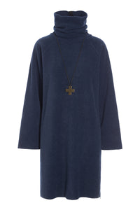 KJOLE MED HØJ HALS - 3246 - DENIM