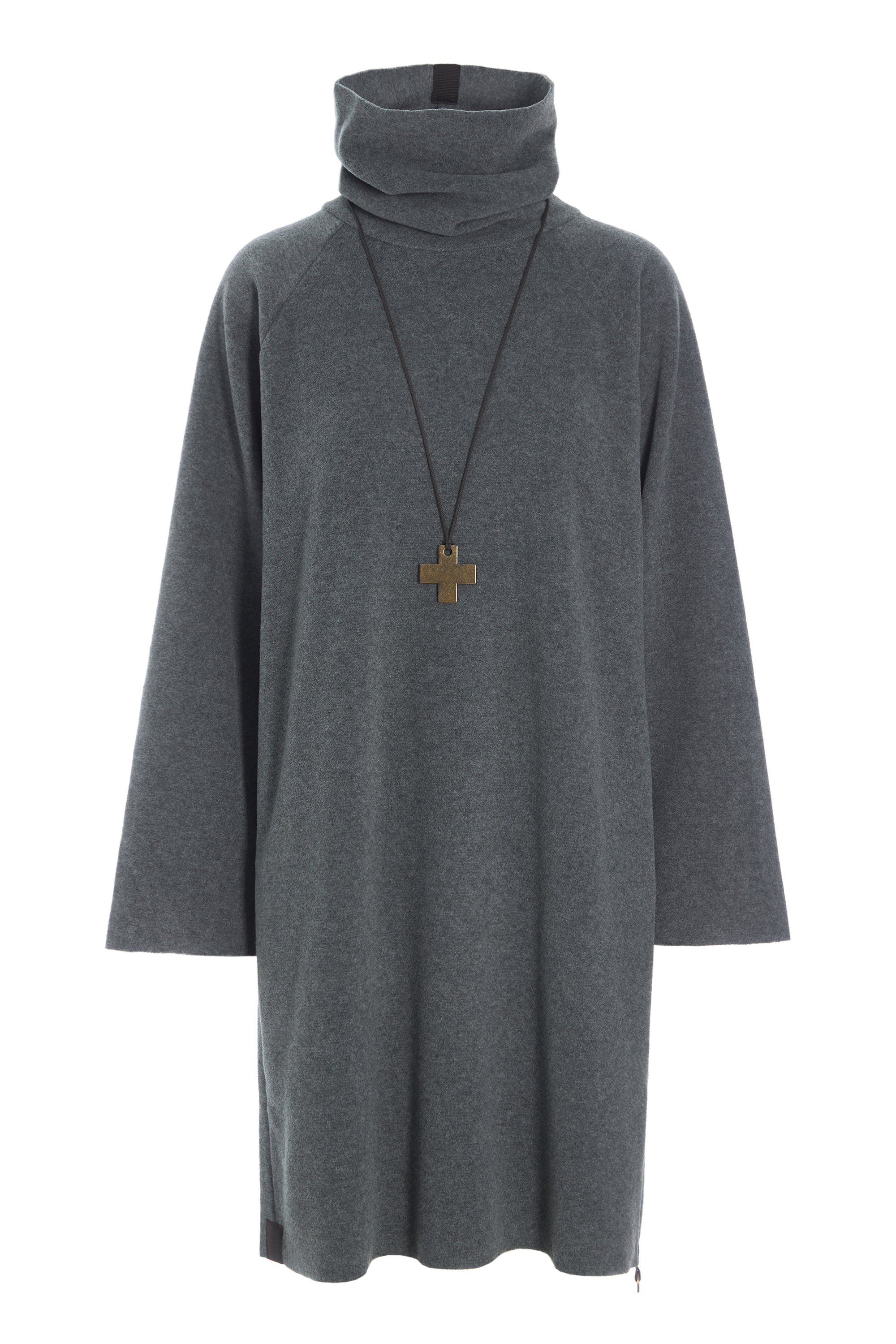 HENRIETTE STEFFENSEN COPENHAGEN KJOLE MED HØJ HALS - 3246 KJOLER GREY 905