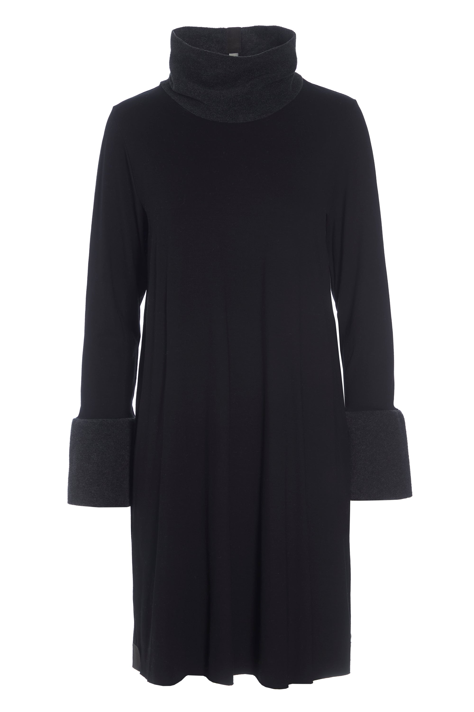 HENRIETTE STEFFENSEN COPENHAGEN KJOLE MED HØJ HALS - 8021MIX KJOLER BLACK/SOFT BLACK 923